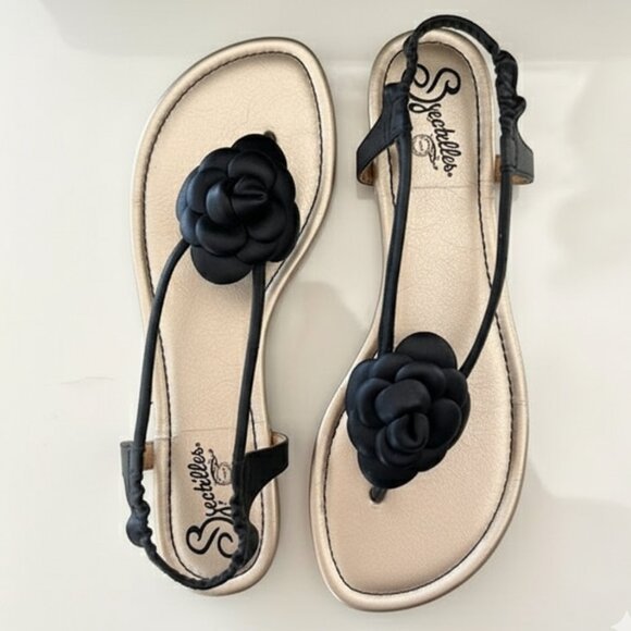 Seychelles Jayne Women's Black Used Leather Rose Strap Sandals 9.5 - Picture 11 of 13